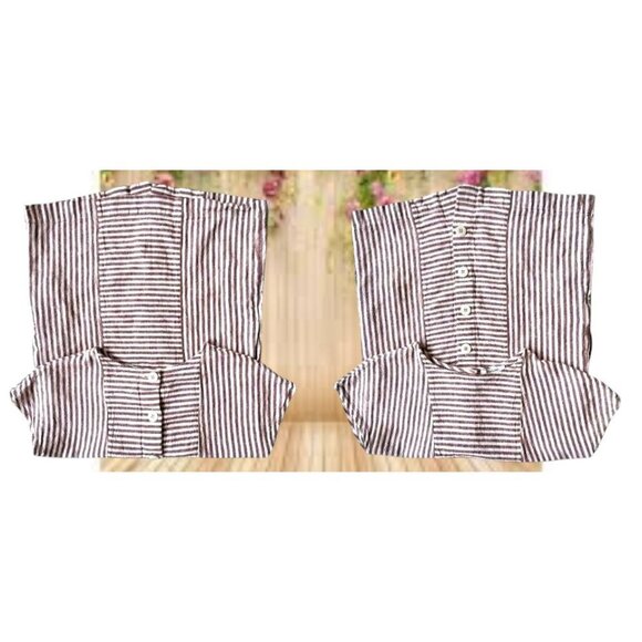 Madewell Striped Button Back Dress XS Extra Small Linen Blend Pockets Casual - Picture 7 of 11